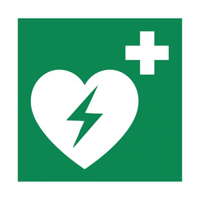 Safety Signs according to ASR A1.3, DIN EN ISO7010 | Automatisierter Externer Defibrillator | Foil