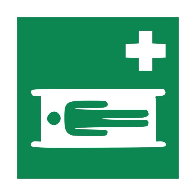 Safety Signs according to ASR A1.3, DIN EN ISO7010 | Krankentrage | Foil
