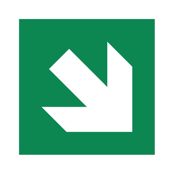 Safety Signs according to ASR A1.3, DIN EN ISO7010 | Zusatzzeichen Pfeil (schräg) | Foil