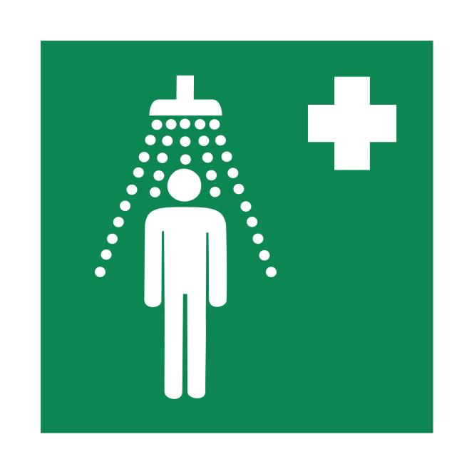 Safety Signs according to ASR A1.3, DIN EN ISO7010 | Notdusche | Foil