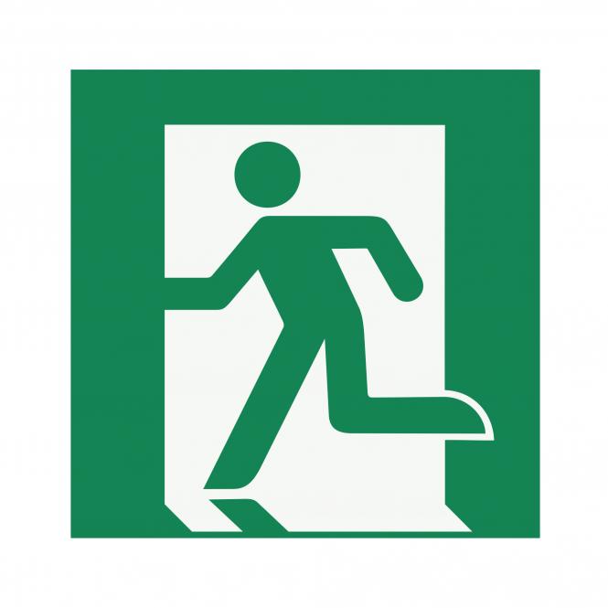 Safety Signs according to ASR A1.3, DIN EN ISO7010 | Rettungsweg/Notausgang (links) | Plastic