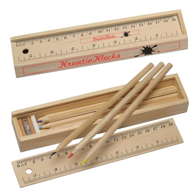 Malset mit 8 Buntstiften und 12 Malvorlagen, 100 SET