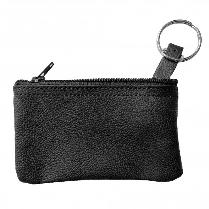 Schlüsseltasche aus Leder, schwarz