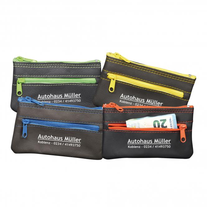 Schlüsseltasche aus Leder, schwarz