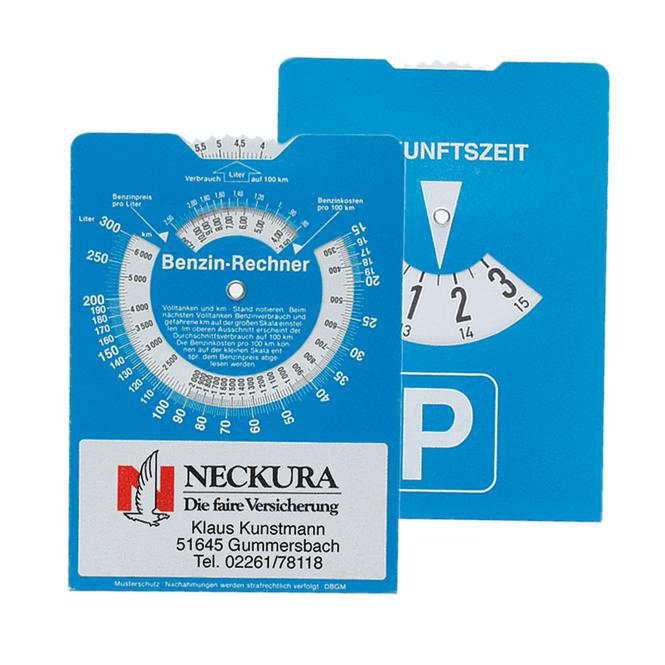 Parking Disc with fuel consumption calculator