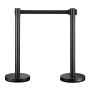 Barrier post made of stainless steel, black