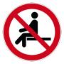 Verbotsschild "Sitzen verboten"