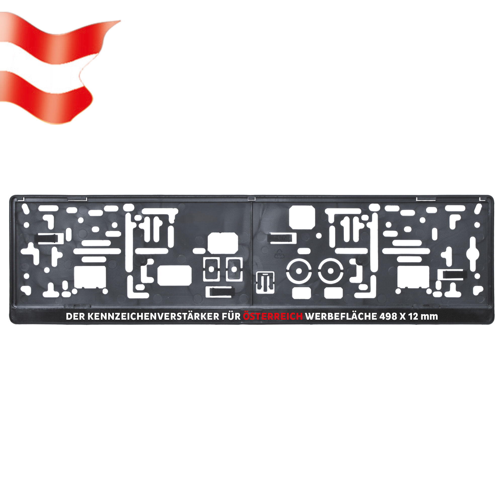 Kennzeichenhalter für Österrreich AT 520x120mm mit Wunschdruck